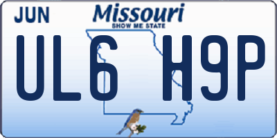 MO license plate UL6H9P