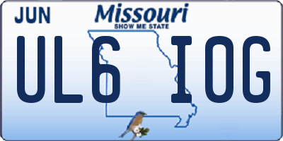 MO license plate UL6I0G