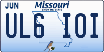 MO license plate UL6I0I