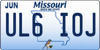 MO license plate UL6I0J