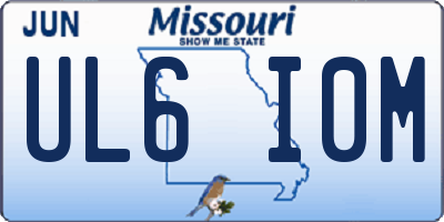 MO license plate UL6I0M