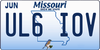 MO license plate UL6I0V