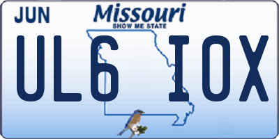 MO license plate UL6I0X