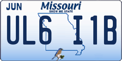MO license plate UL6I1B