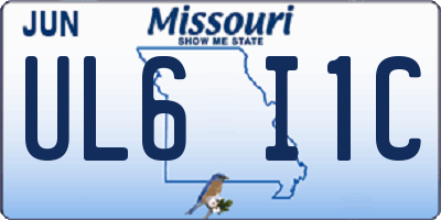 MO license plate UL6I1C