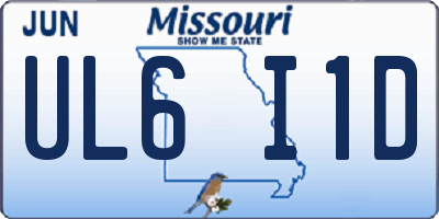 MO license plate UL6I1D