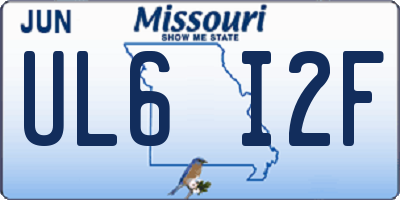 MO license plate UL6I2F