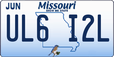 MO license plate UL6I2L