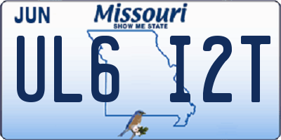 MO license plate UL6I2T