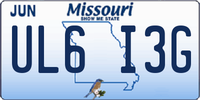 MO license plate UL6I3G