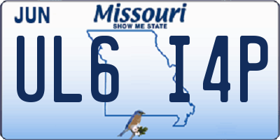 MO license plate UL6I4P