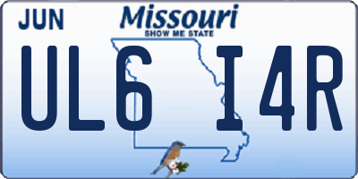 MO license plate UL6I4R