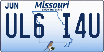 MO license plate UL6I4U