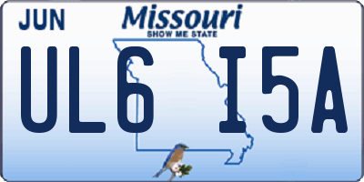 MO license plate UL6I5A