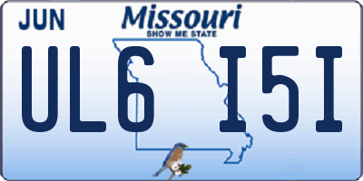 MO license plate UL6I5I