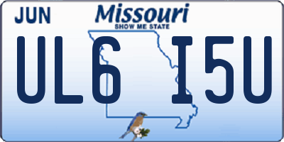 MO license plate UL6I5U