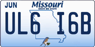MO license plate UL6I6B