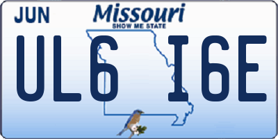 MO license plate UL6I6E