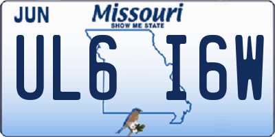 MO license plate UL6I6W