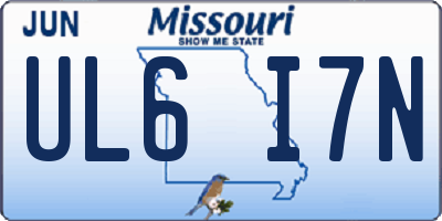 MO license plate UL6I7N