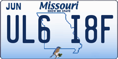 MO license plate UL6I8F
