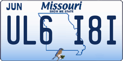 MO license plate UL6I8I