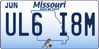 MO license plate UL6I8M