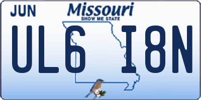 MO license plate UL6I8N