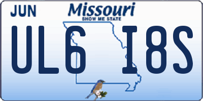 MO license plate UL6I8S