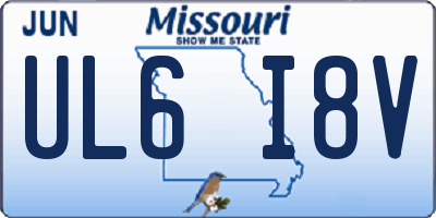 MO license plate UL6I8V