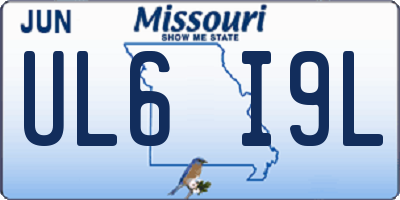 MO license plate UL6I9L