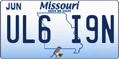 MO license plate UL6I9N