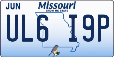 MO license plate UL6I9P