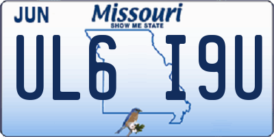 MO license plate UL6I9U