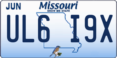 MO license plate UL6I9X