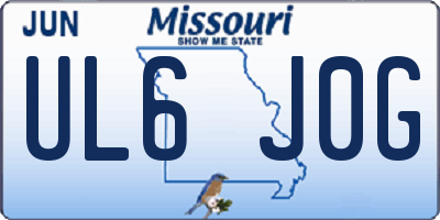 MO license plate UL6J0G