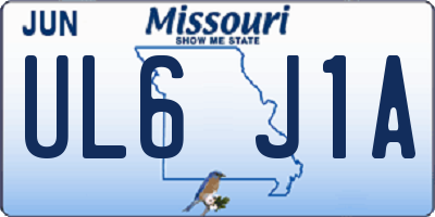 MO license plate UL6J1A