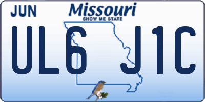 MO license plate UL6J1C