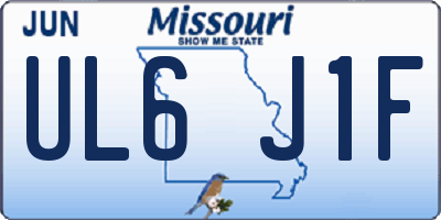 MO license plate UL6J1F