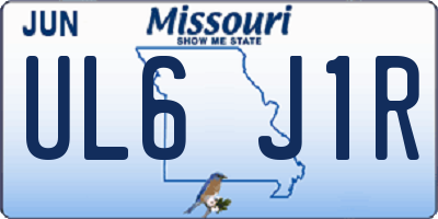 MO license plate UL6J1R