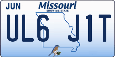 MO license plate UL6J1T