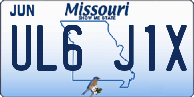 MO license plate UL6J1X