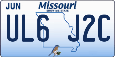 MO license plate UL6J2C