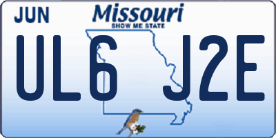 MO license plate UL6J2E