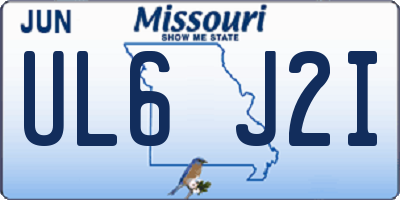 MO license plate UL6J2I