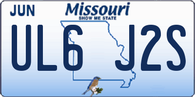 MO license plate UL6J2S