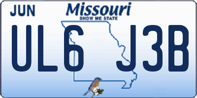 MO license plate UL6J3B