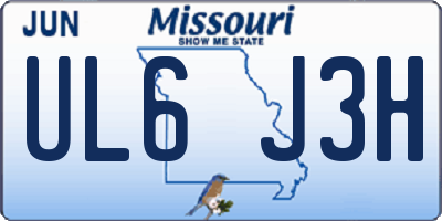 MO license plate UL6J3H