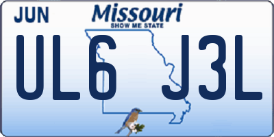 MO license plate UL6J3L
