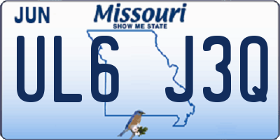 MO license plate UL6J3Q